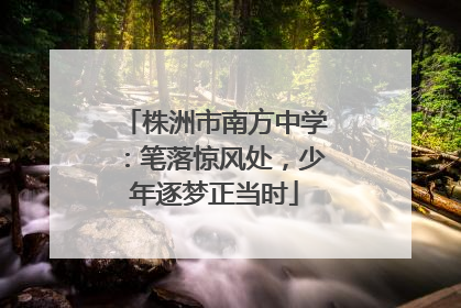 株洲市南方中学：笔落惊风处，少年逐梦正当时