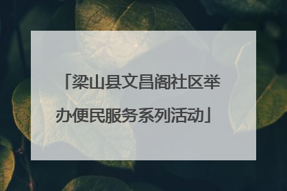 梁山县文昌阁社区举办便民服务系列活动