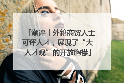 潮评丨外籍商贸人士可评人才，展现了“大人才观”的开放胸襟