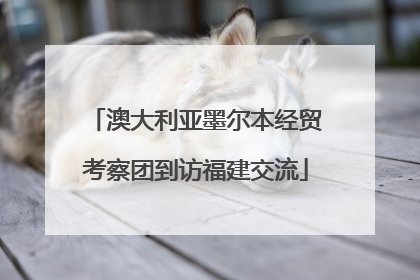 澳大利亚墨尔本经贸考察团到访福建交流