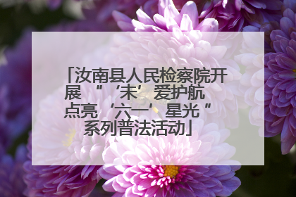 汝南县人民检察院开展 “‘未’爱护航 点亮‘六一’星光 ”系列普法活动