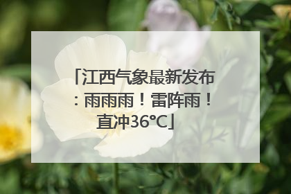 江西气象最新发布：雨雨雨！雷阵雨！直冲36°C