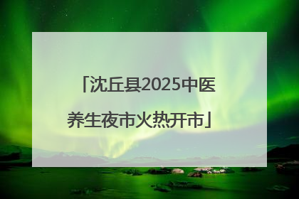 沈丘县2025中医养生夜市火热开市
