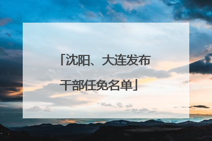 沈阳、大连发布干部任免名单