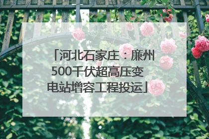 河北石家庄：廉州500千伏超高压变电站增容工程投运