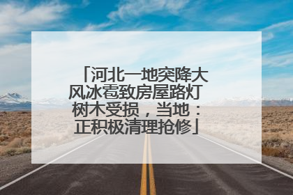 河北一地突降大风冰雹致房屋路灯树木受损，当地：正积极清理抢修