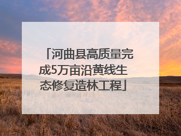 河曲县高质量完成5万亩沿黄线生态修复造林工程