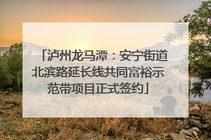 泸州龙马潭：安宁街道北滨路延长线共同富裕示范带项目正式签约