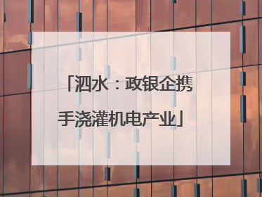 泗水：政银企携手浇灌机电产业