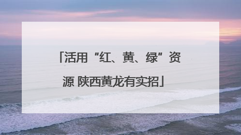 活用“红、黄、绿”资源 陕西黄龙有实招
