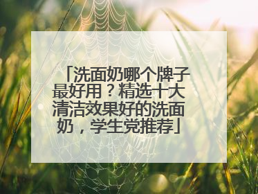 洗面奶哪个牌子最好用？精选十大清洁效果好的洗面奶，学生党推荐