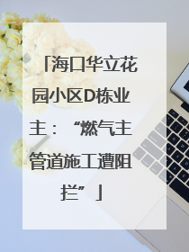 海口华立花园小区D栋业主：“燃气主管道施工遭阻拦”