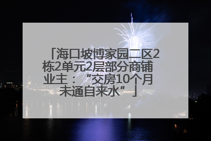 海口坡博家园二区2栋2单元2层部分商铺业主：“交房10个月未通自来水”