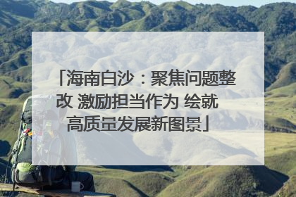 海南白沙：聚焦问题整改 激励担当作为 绘就高质量发展新图景