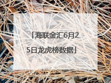 海联金汇6月25日龙虎榜数据