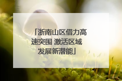 浙南山区借力高速突围 激活区域发展新潜能