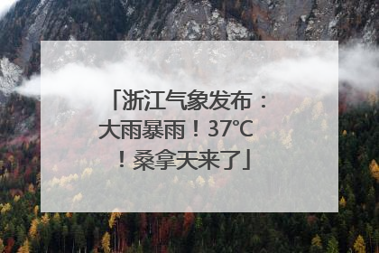 浙江气象发布：大雨暴雨！37℃！桑拿天来了