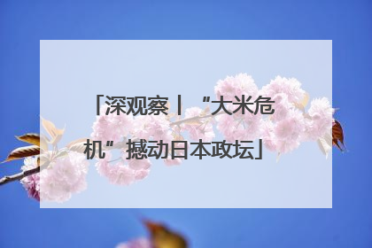 深观察丨“大米危机”撼动日本政坛