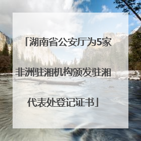 湖南省公安厅为5家非洲驻湘机构颁发驻湘代表处登记证书