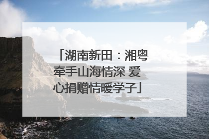 湖南新田：湘粤牵手山海情深 爱心捐赠情暖学子