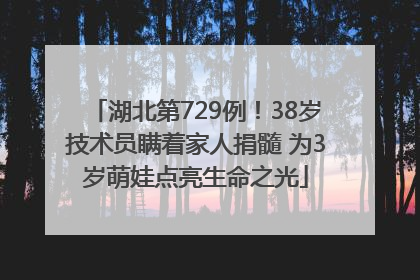 湖北第729例！38岁技术员瞒着家人捐髓 为3岁萌娃点亮生命之光