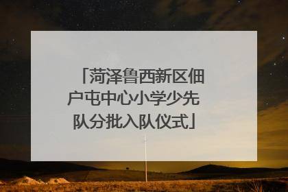 菏泽鲁西新区佃户屯中心小学少先队分批入队仪式