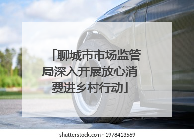 聊城市市场监管局深入开展放心消费进乡村行动