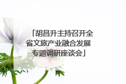 胡昌升主持召开全省文旅产业融合发展专题调研座谈会