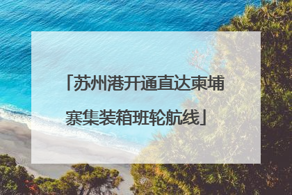 苏州港开通直达柬埔寨集装箱班轮航线