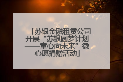 苏银金融租赁公司开展“苏银圆梦计划——童心向未来”微心愿捐赠活动