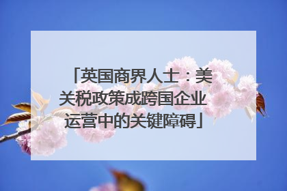 英国商界人士：美关税政策成跨国企业运营中的关键障碍