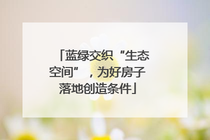 蓝绿交织“生态空间”，为好房子落地创造条件