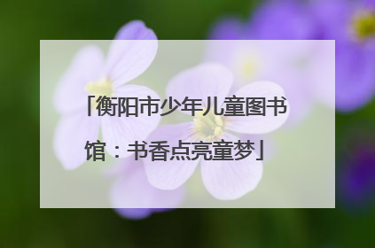 衡阳市少年儿童图书馆：书香点亮童梦