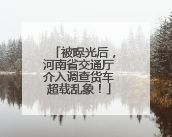 被曝光后，河南省交通厅介入调查货车超载乱象！