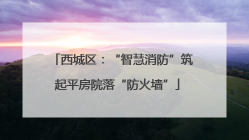 西城区：“智慧消防”筑起平房院落“防火墙”