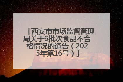 西安市市场监督管理局关于6批次食品不合格情况的通告（2025年第16号）
