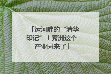 运河畔的“清华印记”！秀洲这个产业园来了