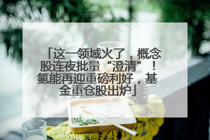 这一领域火了，概念股连夜批量“澄清”！氢能再迎重磅利好，基金重仓股出炉