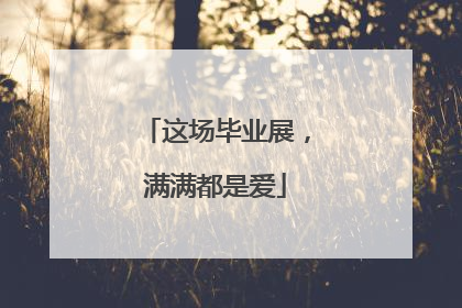 这场毕业展，满满都是爱