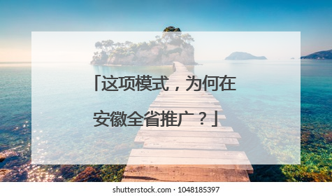 这项模式，为何在安徽全省推广？