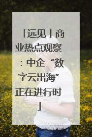 远见丨商业热点观察：中企“数字云出海”正在进行时