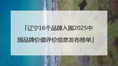 辽宁16个品牌入围2025中国品牌价值评价信息发布榜单