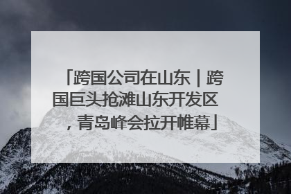 跨国公司在山东｜跨国巨头抢滩山东开发区，青岛峰会拉开帷幕