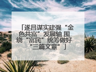 遂昌谋实建强“金色共富”发展轴 围绕“富民”统筹做好“三篇文章”