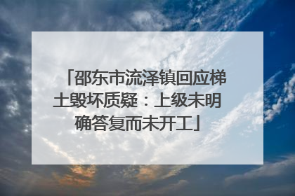 邵东市流泽镇回应梯土毁坏质疑：上级未明确答复而未开工