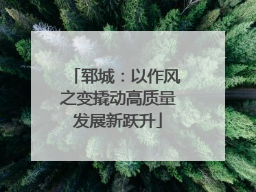 郓城：以作风之变撬动高质量发展新跃升