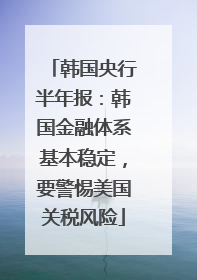 韩国央行半年报：韩国金融体系基本稳定，要警惕美国关税风险