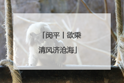 闵平丨欲乘清风济沧海