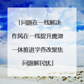 问题在一线解决 作风在一线提升鹰潭一体推进学查改聚焦问题解民忧