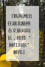 陈海洲出任湖北随州市文旅局局长，接替“网红局长”解伟